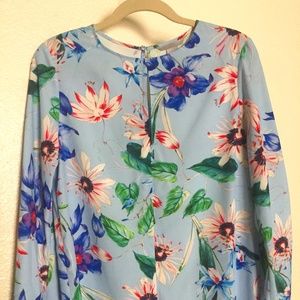 Floral print long sleeve blouse